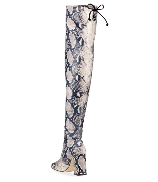 Stuart Weitzman OTK Boots Snake Print - Picture 4 of 7